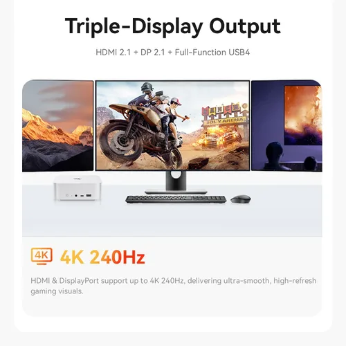 Miniatura 5 de Beelink SER5 MAX Mini PC, AMD Ryzen 7 6800U (6nm, 8C/16T) hasta 4.7GHz, Mini Computadora 24GB LPDDR5 RAM 500GB NVME SSD, Micro PC 4K@60Hz Triple