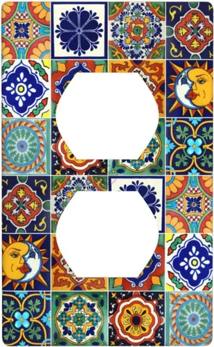 Miniatura 9 de Talavera - Azulejos mexicanos de una sola banda, placas de pared para decorar enchufes eléctricos, placa de interruptor, placa decorativa de pared
