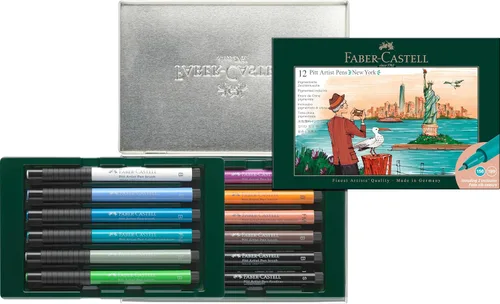 Miniatura 9 de Faber-Castell Art & Graphic Pitt Artist Pen India Ink Pen, negro, billetera de 4, para arte, manualidades, dibujo, bocetos, hogar, escuela