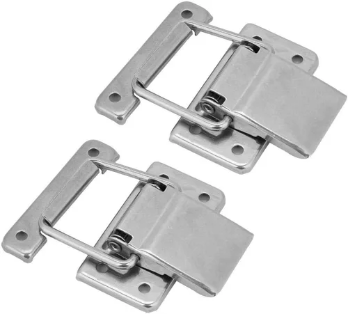 Hilitand 2 unids Hardware Caja de gabinete de acero inoxidable Cerradura Cerradura de resorte cargado cerrojo de palanca