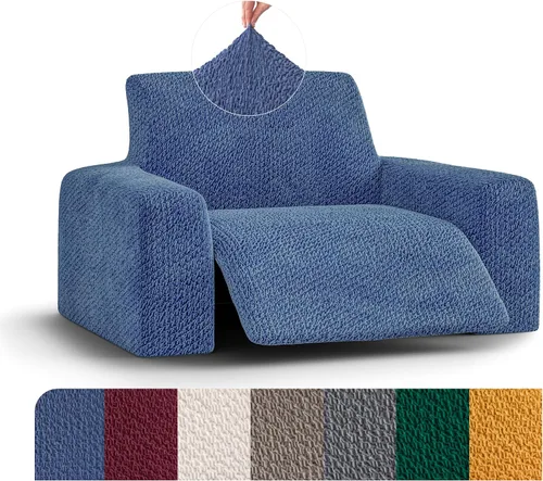 PAULATO BY GA.I.CO. Funda para sillón, sofá, desmontable, para muebles, elástica, de doble vista, hecha en Italia, colección Mille Righe Azul