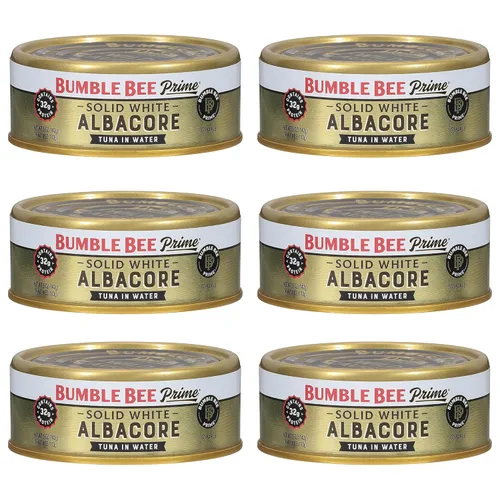 Miniatura 16 de BUMBLE BEE Atún blanco sólido de primera calidad en agua, bajo en sodio, atún enlatado, alimento rico en proteínas, lata de 5 onzas