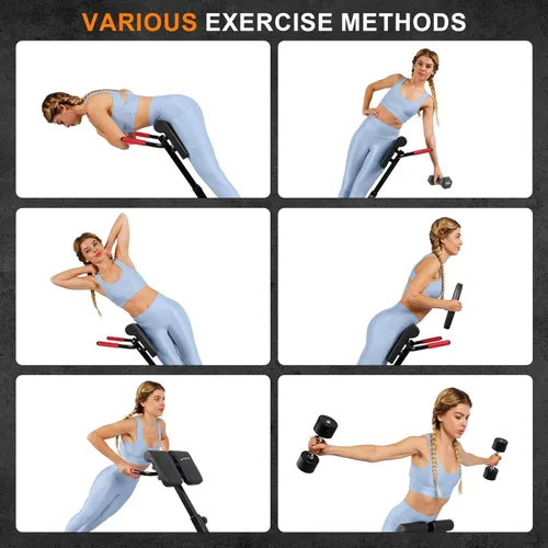 Miniatura 2 de Roman Chair,Foldable Back Extension Machine,Adjustable Ab Back Extension Machine,Core Strength Trainer,Back Exercise Machine for Glute,Ab