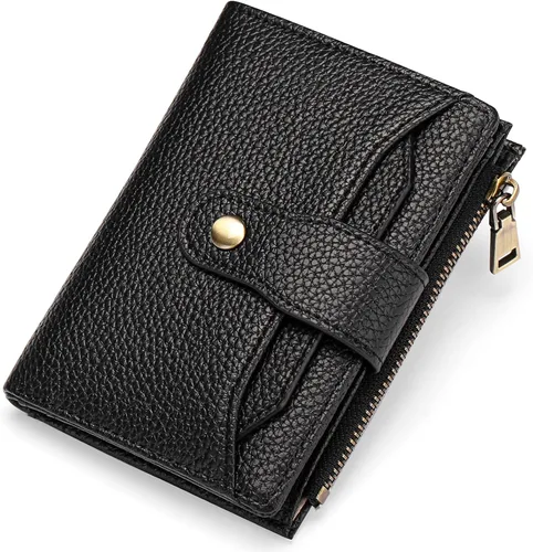 Miniatura 14 de GAEKEAO Carteras pequeñas para mujer, con bloqueo RFID, de cuero vegano, plegable, floral, compacto, tarjetero con bolsillo con cremallera, ventana