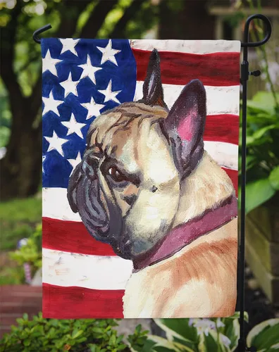 Miniatura 3 de Caroline's Treasures LH9545GF Bandera de jardín Bulldog Francés Frenchie EE.UU. Bandera Patriótica de la Bandera Americana Jardinera Bandera
