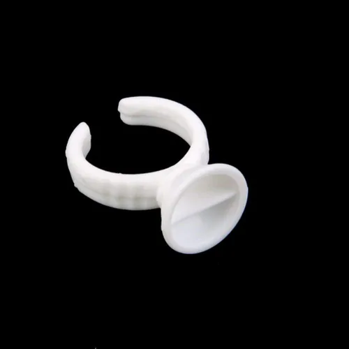 Miniatura 10 de 100 unids Microblading Pigmento Pegamento Anillos Tatuaje Tinta Titular Para Pestañas Anillos de Extensión Diámetro: 0.551 in