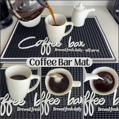 Miniatura 5 de Tapete de barra de café para encimera, tapete grande de barista de 18 x 12 pulgadas, tapete de café, decoración de cocina y accesorios para barra
