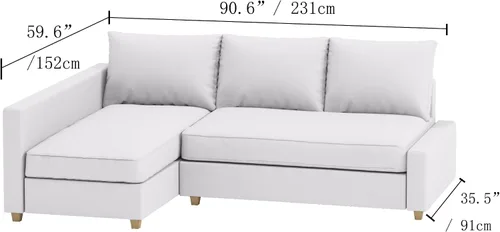 Miniatura 2 de Friheten - Funda de repuesto de poliéster de larga duración, compatible con sofá cama Friheten de IKEA o funda seccional de esquina. Solo funda