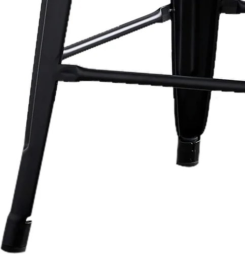 Miniatura 8 de AC Pacific Juego de 2 taburetes de metal de 24 pulgadas, estilo rústico campestre con respaldo bajo, construcción ligera y resistente, fácil NEGRO