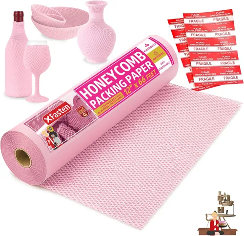 Miniatura 12 de Papel de embalaje de panal de abeja negro para mudanzas de 12 pulgadas x 66 pies de envoltura de burbuja de panal de abeja, papel de embalaje