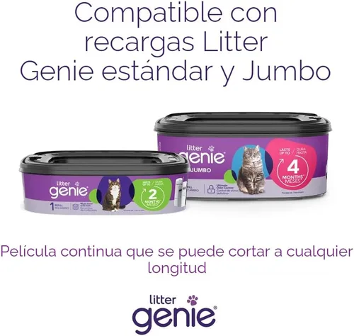 Miniatura 8 de Sistema de eliminación y cartuchos de recarga de arena para gatos Litter Genie, Total 1, Plateado