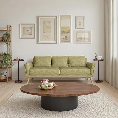 Miniatura 7 de Home Dector - Mesa auxiliar para sofá, mesa pequeña para bebidas para espacios pequeños, mesa auxiliar de café con patas de madera para sala