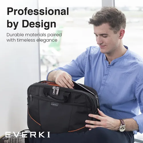 Miniatura 7 de Everki Flight Business - Maletín para laptop de 15.6 o 16 pulgadas, ideal para viajes, hombres o mujeres, organizado, negro (EKB419)