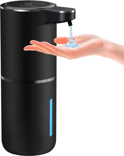 Dispensador automático de jabón líquido, dispensador de líquido ajustable de 4 niveles, dispensador de jabón recargable con USB tipo C recargable,