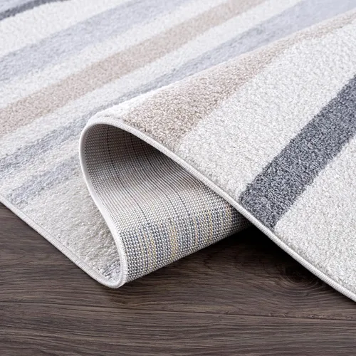 Miniatura 5 de Abani Rugs - Alfombra de área de línea de pintura neutra contemporánea, de 6 x 9 pies, color crema y gris, alfombra superior resistente a las manchas