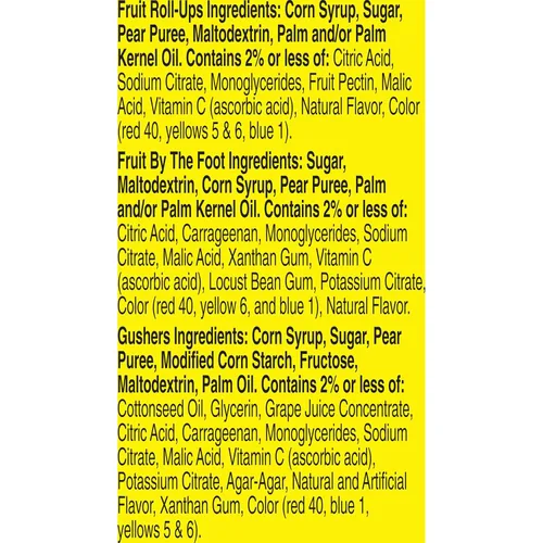 Miniatura 2 de Fruit Roll-Ups, Fruit by the Foot, Gushers Fruit Flavored Snacks paquete variado, sin gluten, 8 unidades, 5.1 onzas (paquete de 8)
