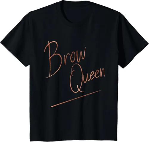 Miniatura 36 de Brow Queen Ombre - Camiseta de escritura a mano, regalo para artista de maquillaje, Negro, S