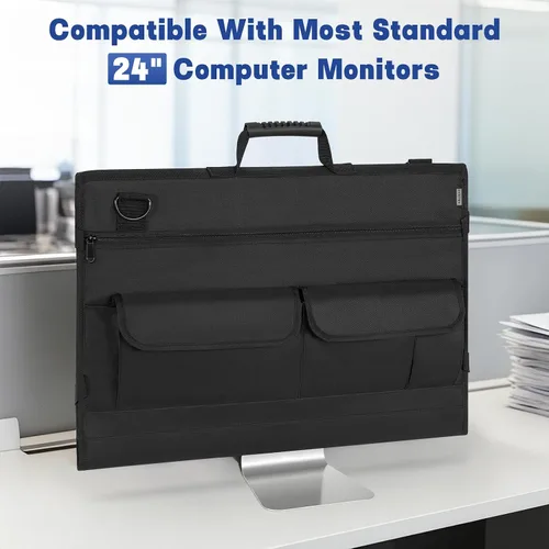 Miniatura 6 de Funda de transporte para monitor, funda de viaje para pantallas LCD de 24 pulgadas y monitores, bolsa protectora para monitor con asa de transporte