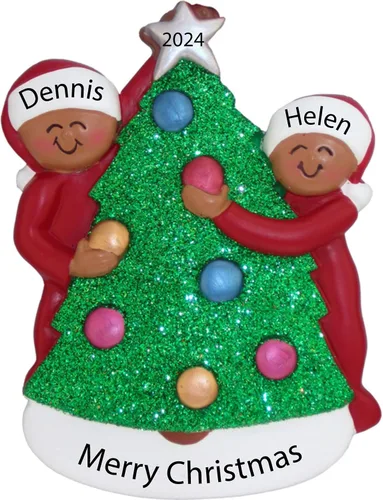 Adorno de Primera Navidad 2025 Personalizado para Parejas – Regalo Personalizado de Nuestro Primer Año Juntos para Parejas – Adorno de Primera