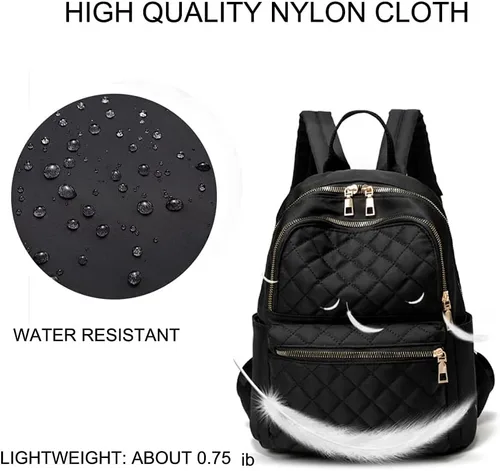 Miniatura 3 de PAOIXEEL Mochila pequeña y ligera para mujer, resistente al agua, mini mochila antirrobo para niñas, mochila de viaje, Negro, S, Ciclismo