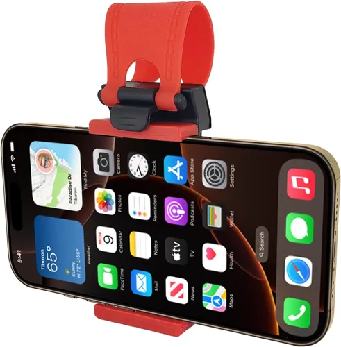 Miniatura 4 de Cellet Soporte universal para volante de teléfono, abrazadera ajustable para manillar para iPhone 16, 15, 14, 13 Pro, negro, se adapta a