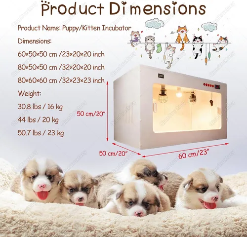 Miniatura 7 de Incubadora de cachorros recién nacidos, monitoreo en tiempo real de la temperatura y la humedad, sistema de calefacción mejorado con lámpara
