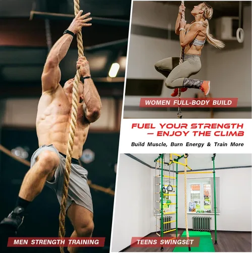 Miniatura 8 de Climbing Rope Gym Workout - 10FT 15FT 20FT 25FT 30FT 35FT Heavy Duty Jute Thick Ropes for Adults Strength Training Outdoor Tree Swing Indoor Home
