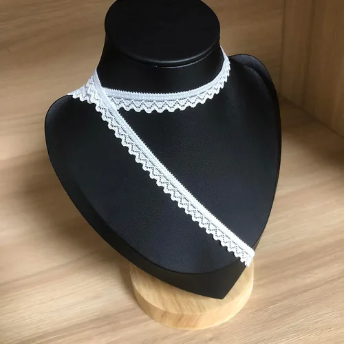 Miniatura 2 de Cinta de encaje negro de 0.4 pulgadas, ribete de encaje elástico de 10 yardas de largo con muy buena elasticidad de 1:2.2, ideal para decoración