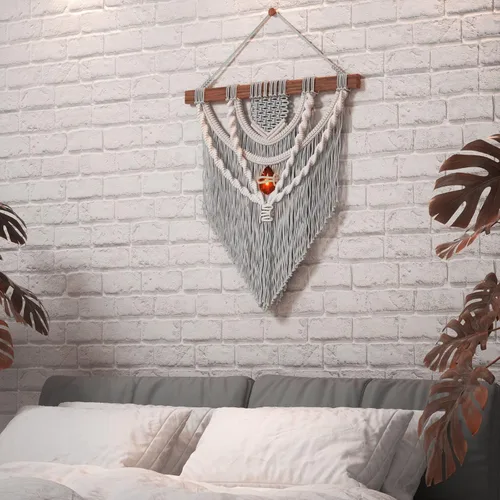 Miniatura 8 de Cuerda de algodón para macramé de 5 mm x 109 yardas, ZUEXT 100% natural hecha a mano, cuerda de algodón trenzada de 4 hebras para colgar plantas