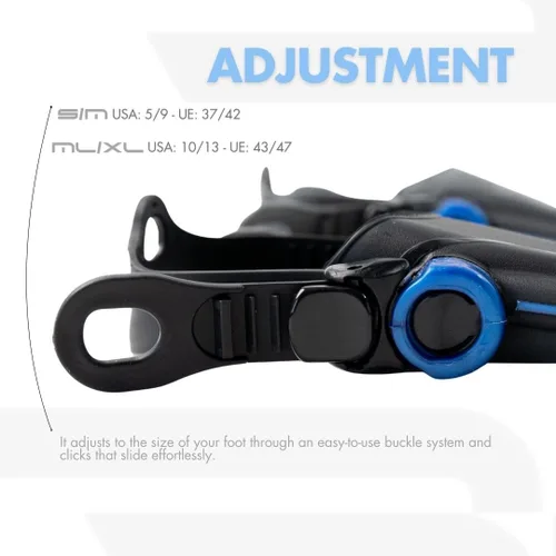 Miniatura 8 de Bonassi Aletas de tiburón para adultos, aletas cortas ajustables para esnórquel y natación