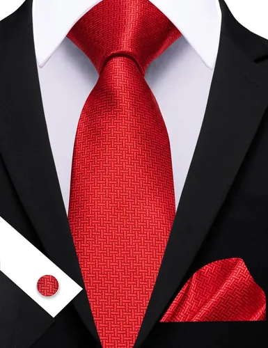 Miniatura 113 de Barry.Wang Juego de corbatas para hombre, corbata de seda a rayas, tejido a cuadros, gemelos formales, negocios, boda