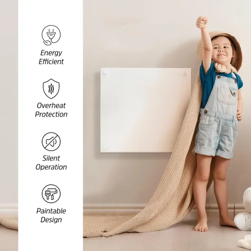 Miniatura 5 de EconoHome Calentador de pared de convección con termostato – Panel de calentador eléctrico de pared de 400 W – Modelo actualizado, 120 V – Calienta