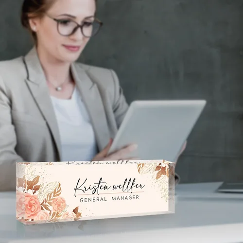 Miniatura 2 de Placa de nombre de oficina personalizada para escritorio, regalos personalizados de agradecimiento a los empleados, placa de nombre de escritorio