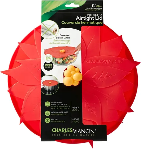 Miniatura 8 de Charles Viancin - Tapa de silicona Holly para almacenamiento de alimentos y cocinar - 9 pulgadas/9.1 in - Sellado hermético en cualquier superficie