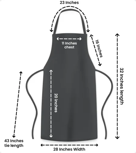 Miniatura 6 de Avalon Kitchen Aprons for Men - 100% Polyester Chef Apron Women with Extra Long Ties - Cooking Aprons for Women & Mens Apron