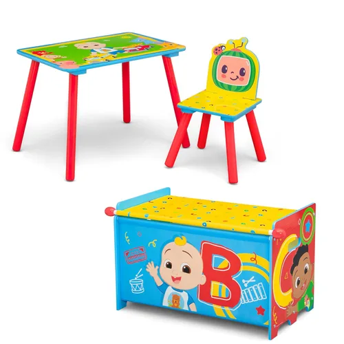Miniatura 18 de Delta Children Marvel Spidey y sus sorprendentes amigos Juego de 3 piezas para cuarto de juegos infantil – Incluye mesa, silla y caja de juguetes