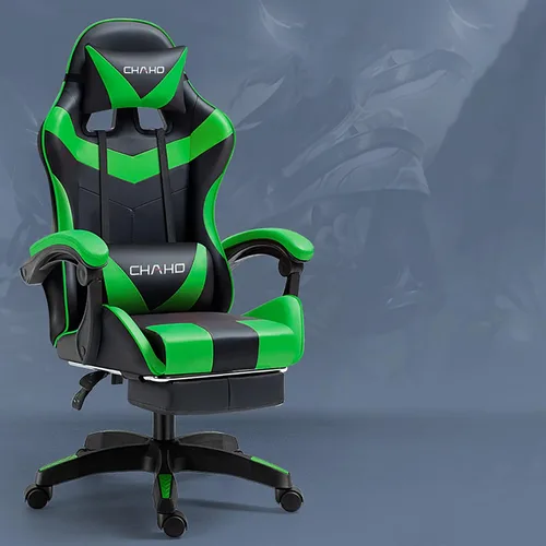 Miniatura 12 de KEUVEN Silla para videojuegos, silla de computadora con reposapiés y soporte lumbar, silla de juego ajustable en altura con asiento giratorio