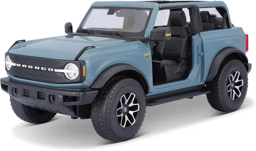 Maisto Maisto 31457 - Coches fundidos a presión 2021 Ford Bronco Badlands Blue Special Edition 1/18 modelo de auto fundido a troquel