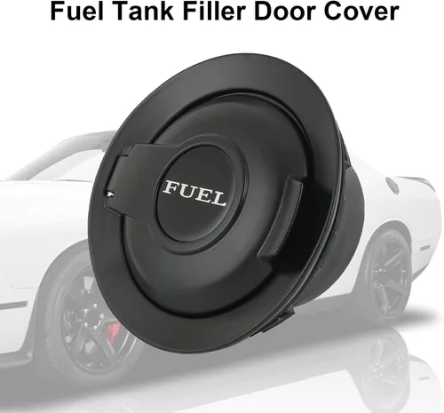 Miniatura 5 de Puerta de combustible de gas negra mate edición de vapor de repuesto para puerta de llenado de combustible 68250120AA de Dodge Challenger 2008-2023