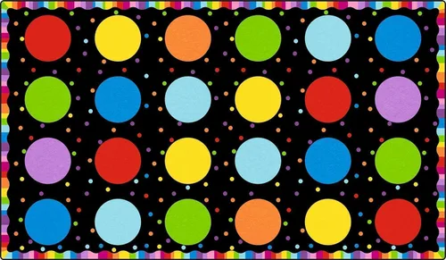 Booooom Jackson Alfombra colorida de 7 pies 6 x 13 pies con círculos de lunares para decoración de asientos de habitación de niños, alfombra