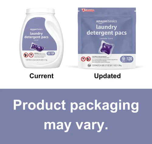 Miniatura 3 de Amazon Basics - Cápsulas de detergente para ropa, aroma a lavanda, 120 unidades (Nuevo empaque)