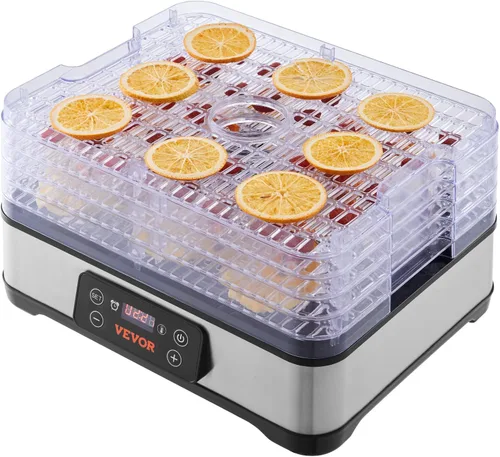 Miniatura 4 de VEVOR Máquina deshidratadora de alimentos, deshidratador de frutas de 5 bandejas, secadora eléctrica de alimentos de 300 W con temporizador