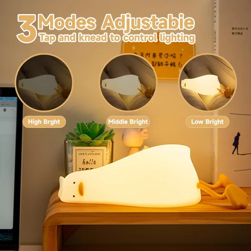 Miniatura 2 de Linda luz nocturna de pato, pollo, conejo, panda, lámpara LED blanda de animales novedosos para bebés y niños pequeños, cuarto de bebé