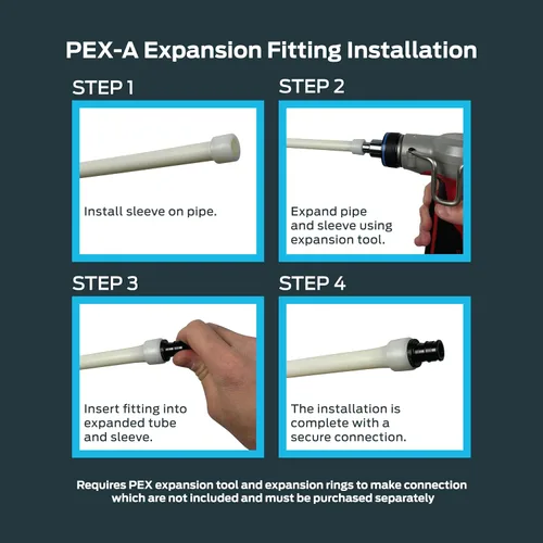 Miniatura 7 de SharkBite Adaptador MNPT de expansión de 1/2 x 1/2 pulgada para tubería PEX-A, accesorios de plomería de latón, adaptador NPT macho para tubería