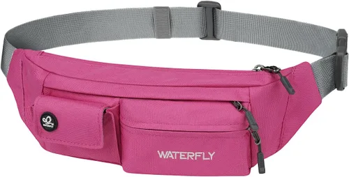 Miniatura 10 de WATERFLY Cangurera cruzada pequeña: 5 bolsillos delgado ligero cinturón cadera bolsa para mujeres hombres bolsa de pecho resistente al agua para Gris