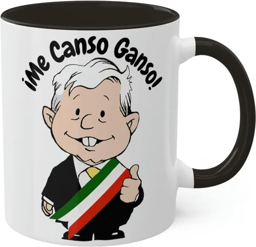 Miniatura 9 de MEXICANDOO AMLO Taza de café Me Canso Ganso con dibujos animados divertidos Muñeco AMLITO Taza de cerámica blanca brillante con colores vibrantes
