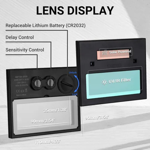 Miniatura 2 de Casco de soldadura oscurecimiento automático: DEKORPO Verdadero Color Solar Powered Auto Oscurecimiento Soldador Máscara Capucha Cascos