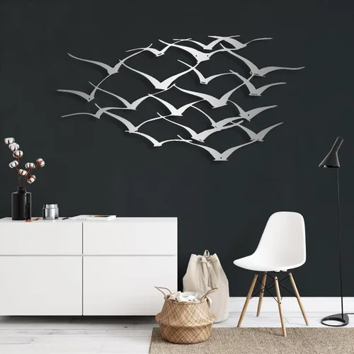 Arte de pared de metal con bandada de pájaros, decoración de pared de pájaros voladores, decoración rústica de granja, decoración del hogar para
