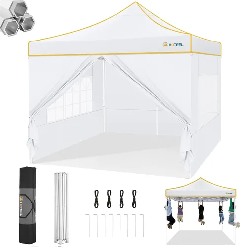Miniatura 45 de Hoteel 10x15 Pop Up Canopy Tent Heavy Duty with 4 Sidewalls, Waterproof Party Tent, Easy Set-up Commercial Instant Tents with Roller Bag & Sandbags