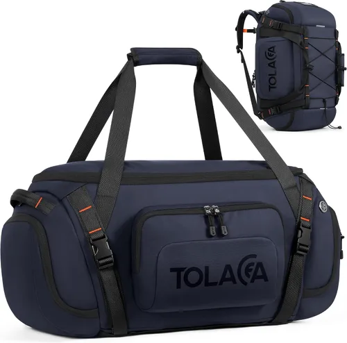Tolaccea Bolsa de gimnasio para hombres y mujeres, mochila de 40 litros para viajes y deportes con compartimento para zapatos, bolsillo húmedo y